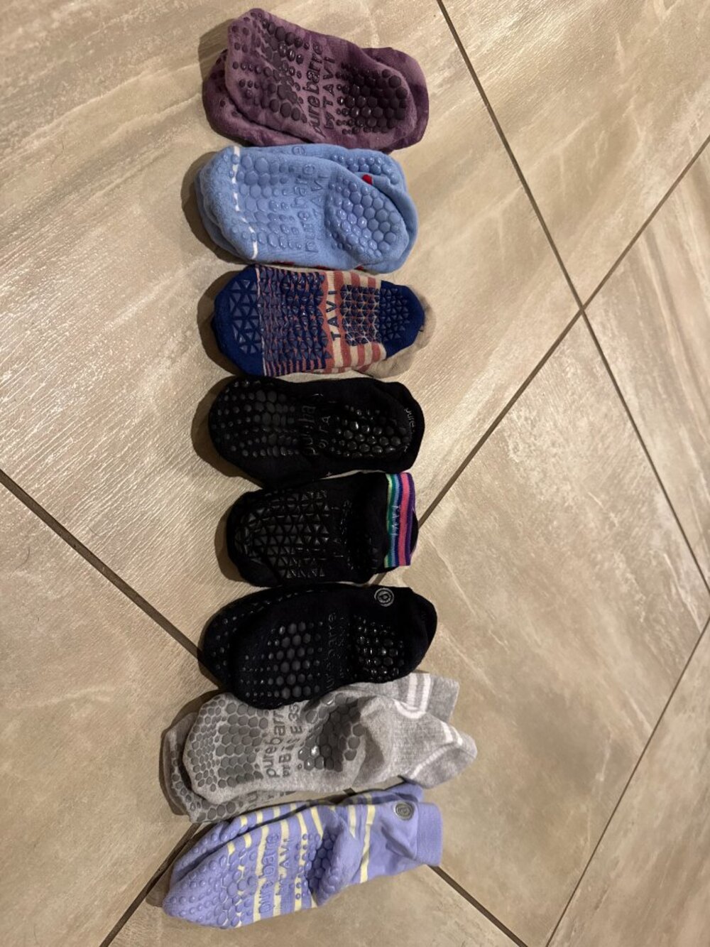 Pure Barre Tavi Noir Grip Pure Barre Socks Bundle: 8 Pairs Size Small